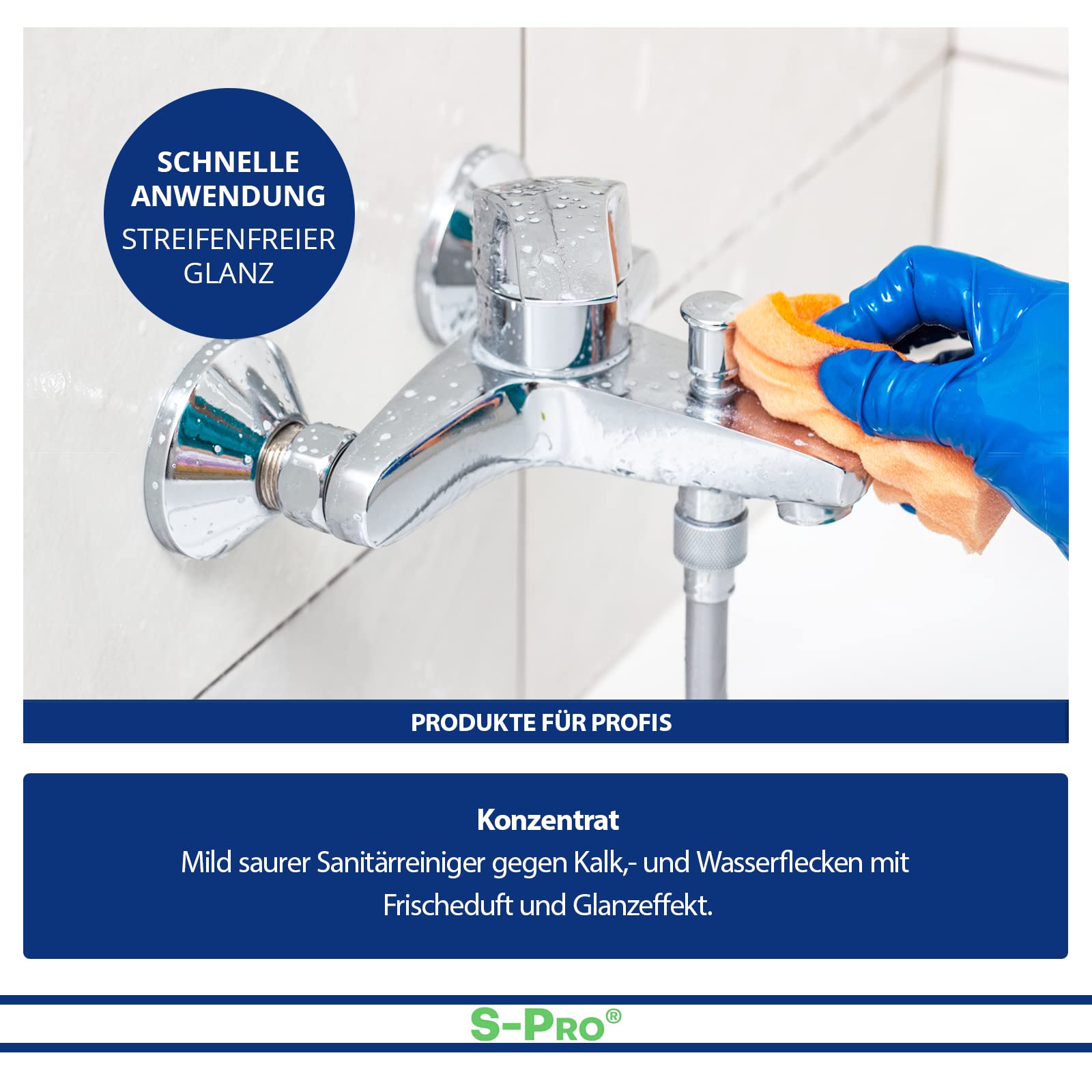 S-Pro SanitärFresh 12x 1 Liter Sanitärreiniger Konzentrat für Bad und Toilette, gegen Kalk und Wasserflecken, Reiniger Sanitär mit Frischeduft und Glanzeffekt