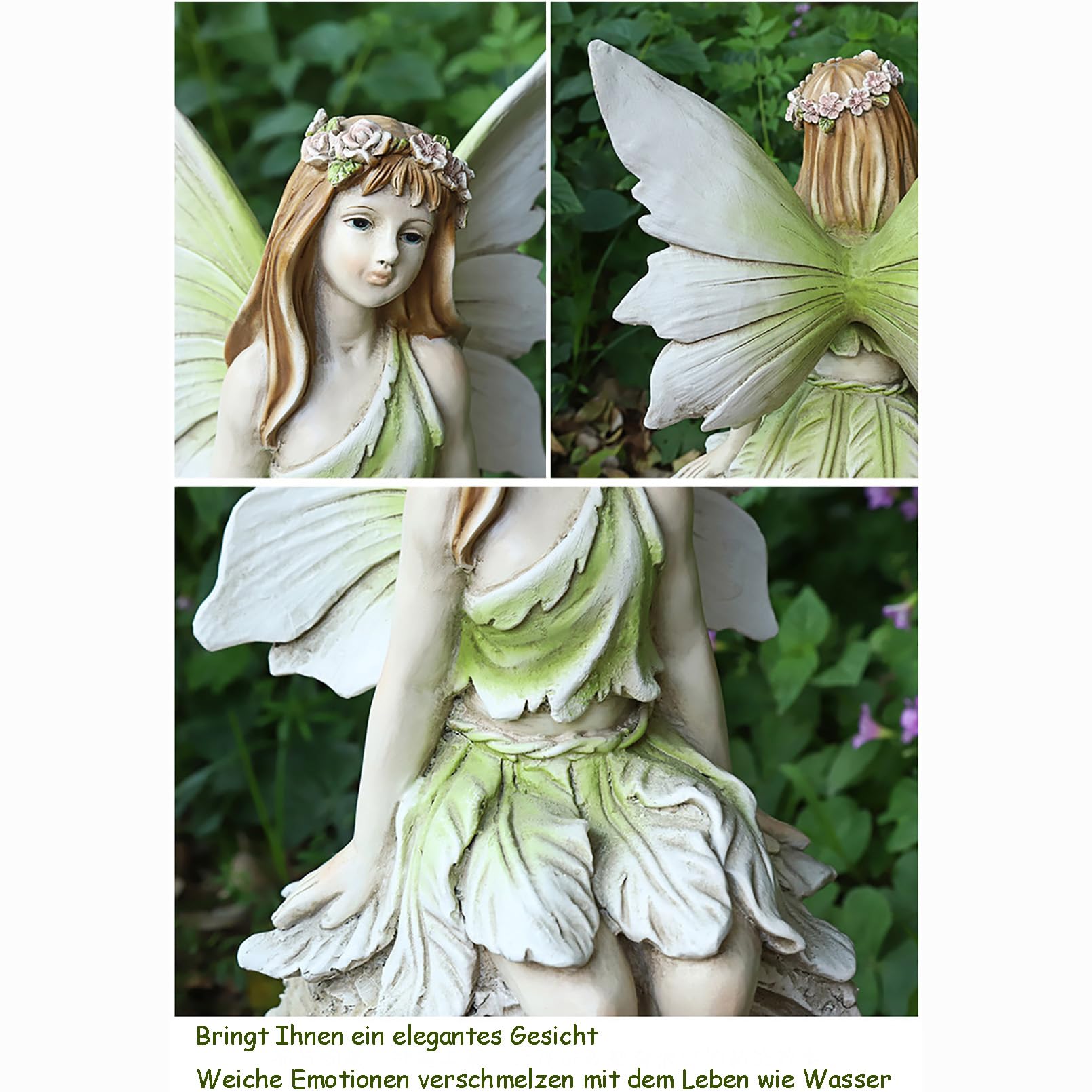LSRVNM 6 Pezzi Statua Di Fata In Resina, Fata Ornamenti Del Giardino, Miniatura Fairies Accessori, Garden Accessori Di Statue Ornamentali All' Aperto, Per Torte Compleanno E Giardino Decorazione - 8