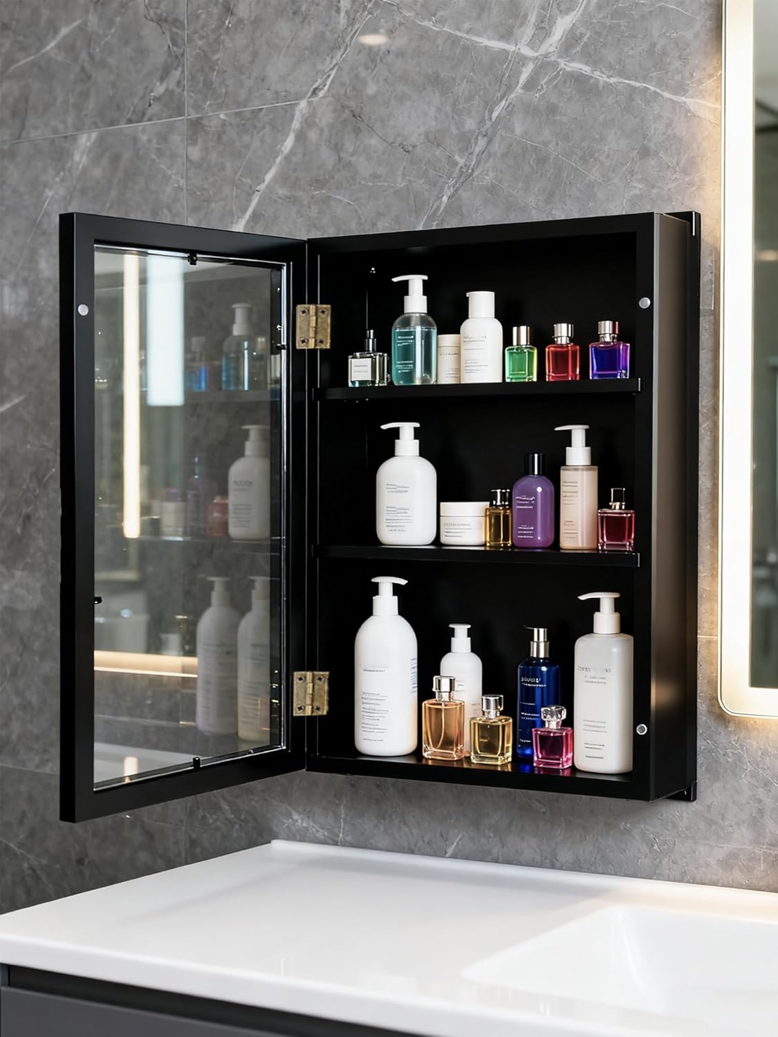11x16 Shadow Boxes Frames Large Shadow Box with Removable 3-Grid Shelves Deep Memory Box Display Case Solid Wood Shadow Box for Medals, Wedding Bouquet, Collectibles (Black)