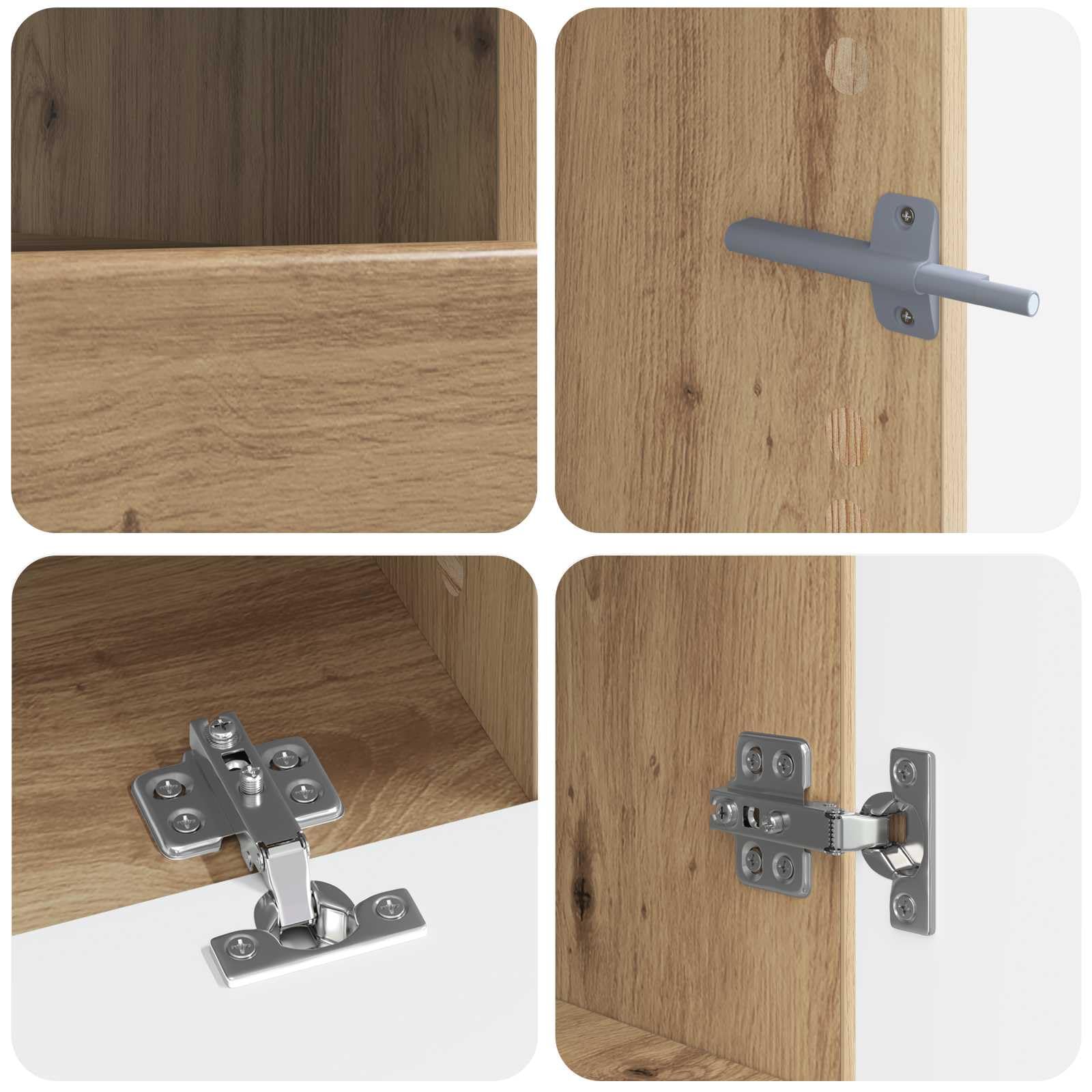 Gabinete de TV LED de 5 piezas de madera de roble artesano