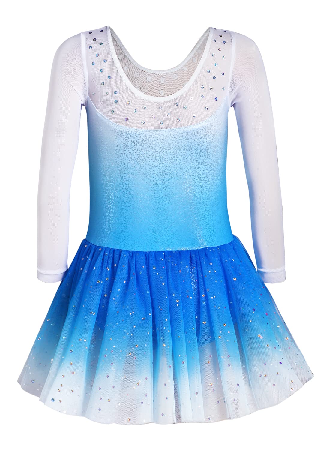 Body da ginnastica per bambina, con gonna, tutù, abito da danza classica, motivo sirena, unicorno, gonna da ginnastica (neonata/bambina piccola/bambina grande)