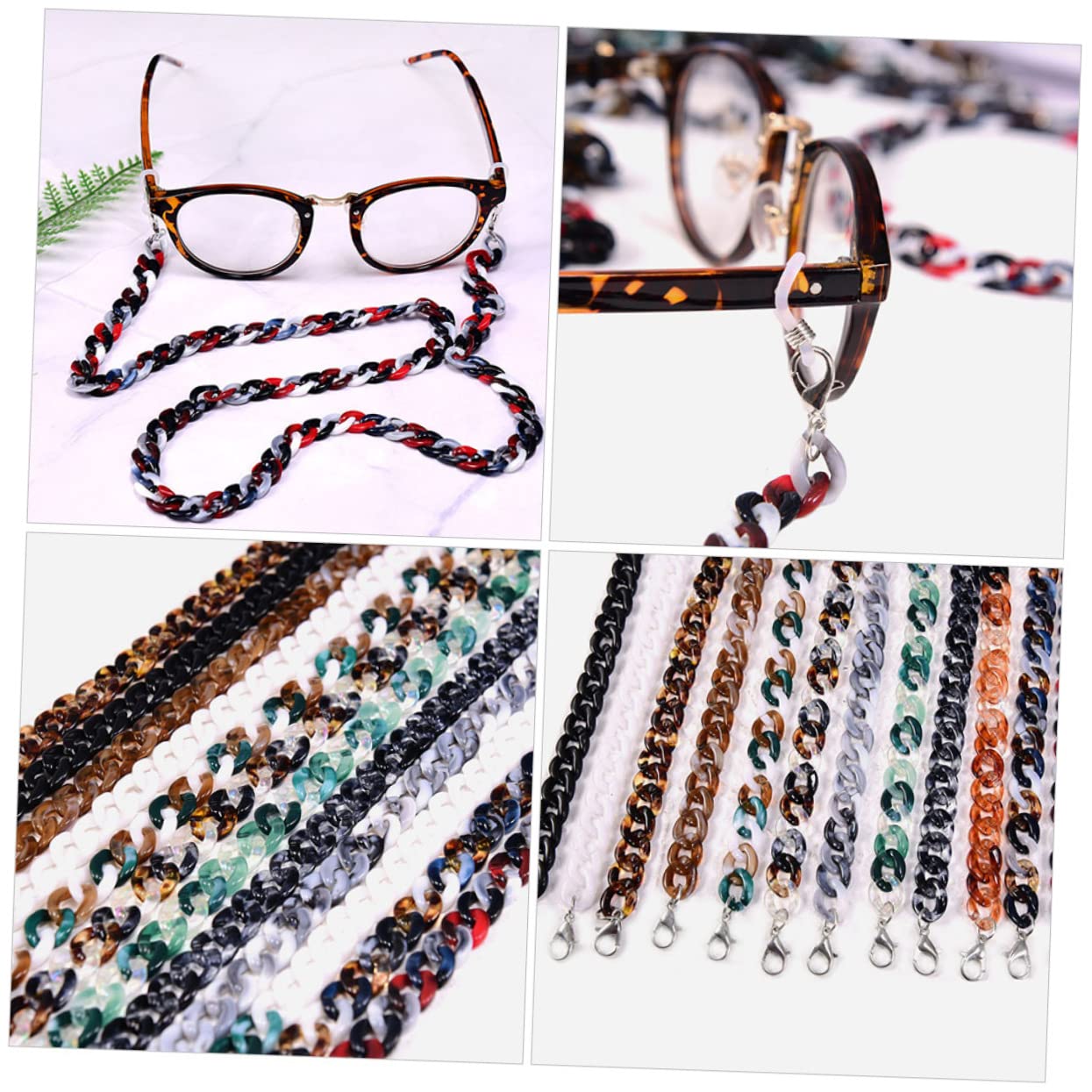 LIFKOME 5piezas Cadena De Gafas De Sol Para Mujeres y Sujeta Gafas Estilosa y Ligera Para Actividades Al Aire y Deportes Accesorio Práctico y Duradero