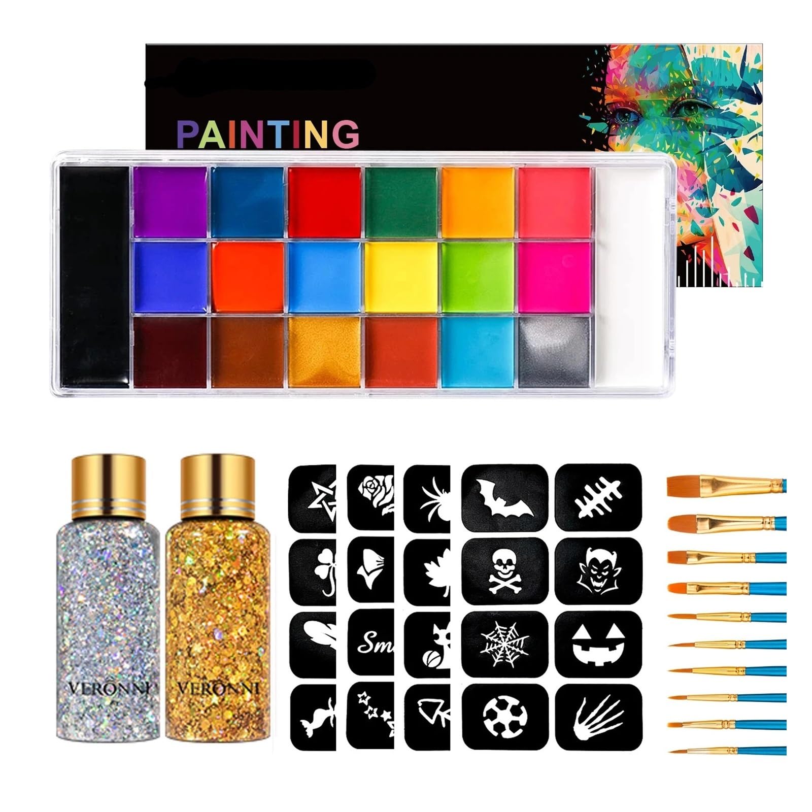 paleta de pintura corporal Paleta de pintura facial y corporal(A)