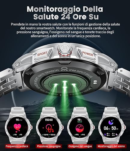 Miniatura 3 de Reloj inteligente militar para hombres, 1.43 pulgadas AMOLED Fitness Tracker Watch 129+modos deportivospresión arterialspO2monitor de frecuencia