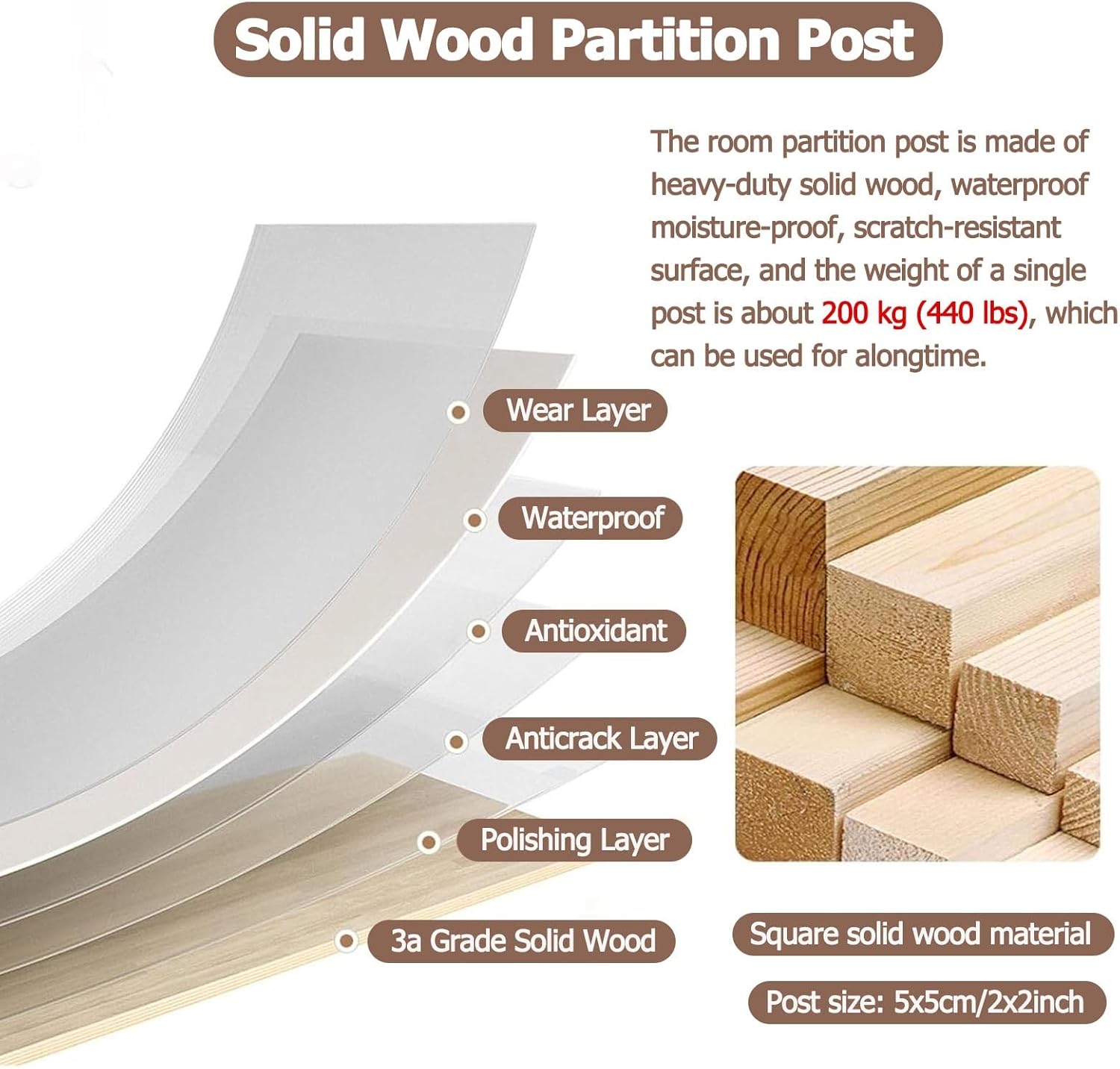 Adjustable Black Wooden Room Divider - 3PCS Freestanding Partition, 4.1FT Tall, Modern Height Adjustable Column Separator for Home, Office, and Events