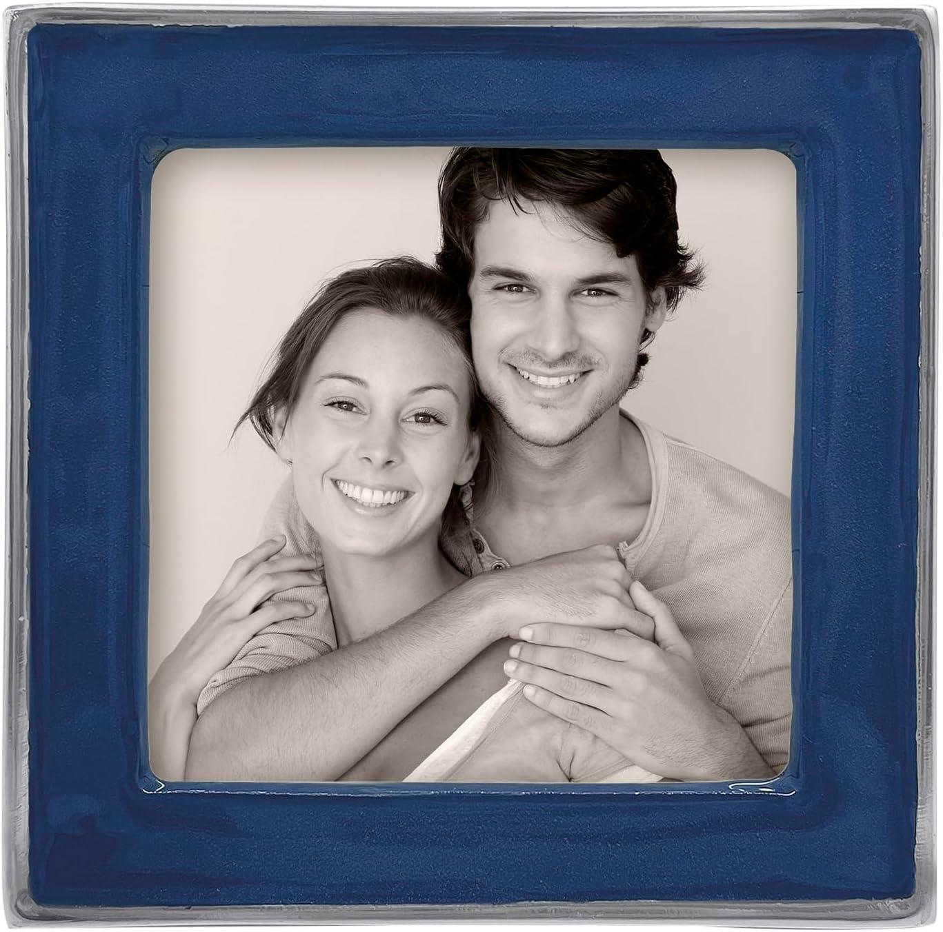 MARIPOSA SIGNATURE BLUE 4X4 FRAME | BLUE | BRILLANTE | FRAMES | DECORATIVE PHOTO FRAMES | RECYCLED SANDCAST ALUMINUM | HANDMADE IN MEXICO
