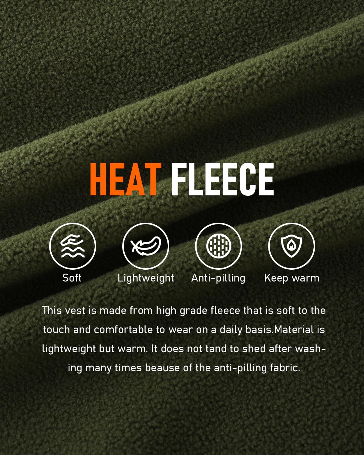 LABCOOL Heated Vest for Men Women with Ultra-Soft Microfleece, 10000mAh Battery Pack, USB Rechargeable Body Warmer - Image 5