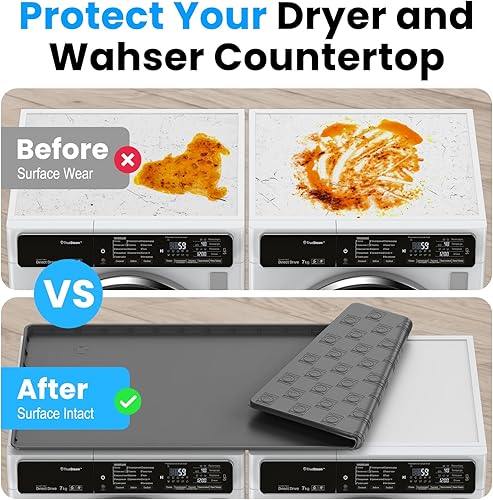 Miniatura 4 de Encimera para lavadora y secadora, fundas grandes de 54 x 26.8 pulgadas, antideslizante, impermeable, protector de carga superior, cubiertas para