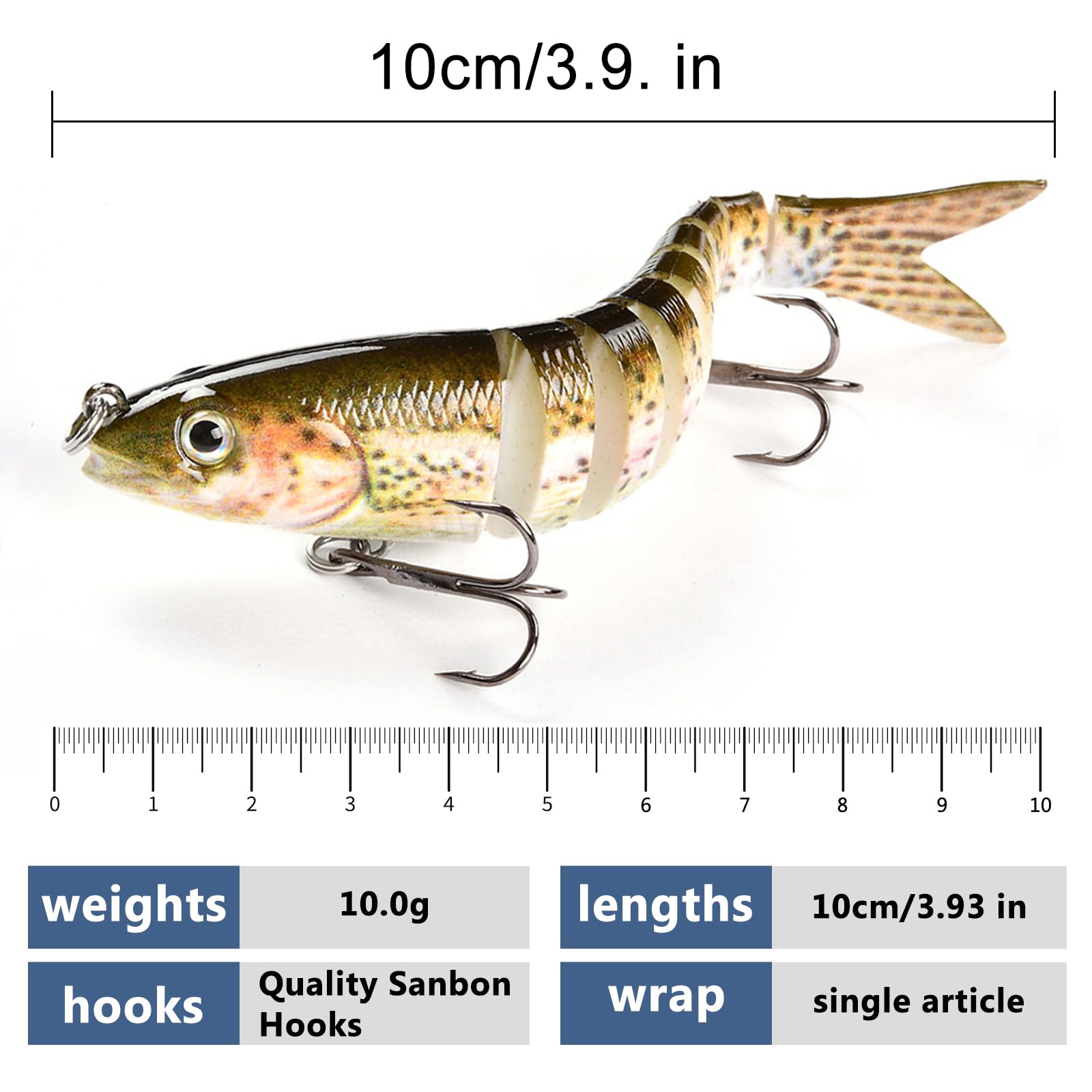 Leurre De Pêche HENGJIA Articulé – Appât Nageur Coulant En Plastique ABS Pour Bass, Truite, Perche