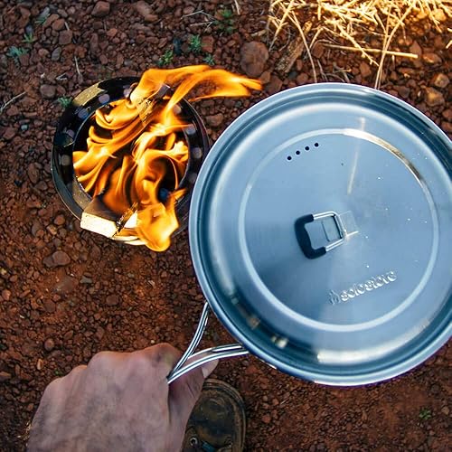 Miniatura 7 de Conjunto de ollas Solo Stove 2 juego de ollas de acero inoxidable para estufa Solo Stove. Ideal para excursión con mochila, campamento y