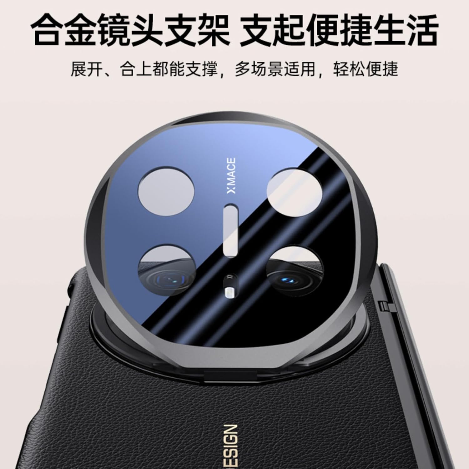 Case for Huawei Mate X6, Built-in Screen Protector, Camera and Hinge Protection, Creative Stand, Leather Drop-Proof Phone Case (Gray,for Mate X6)