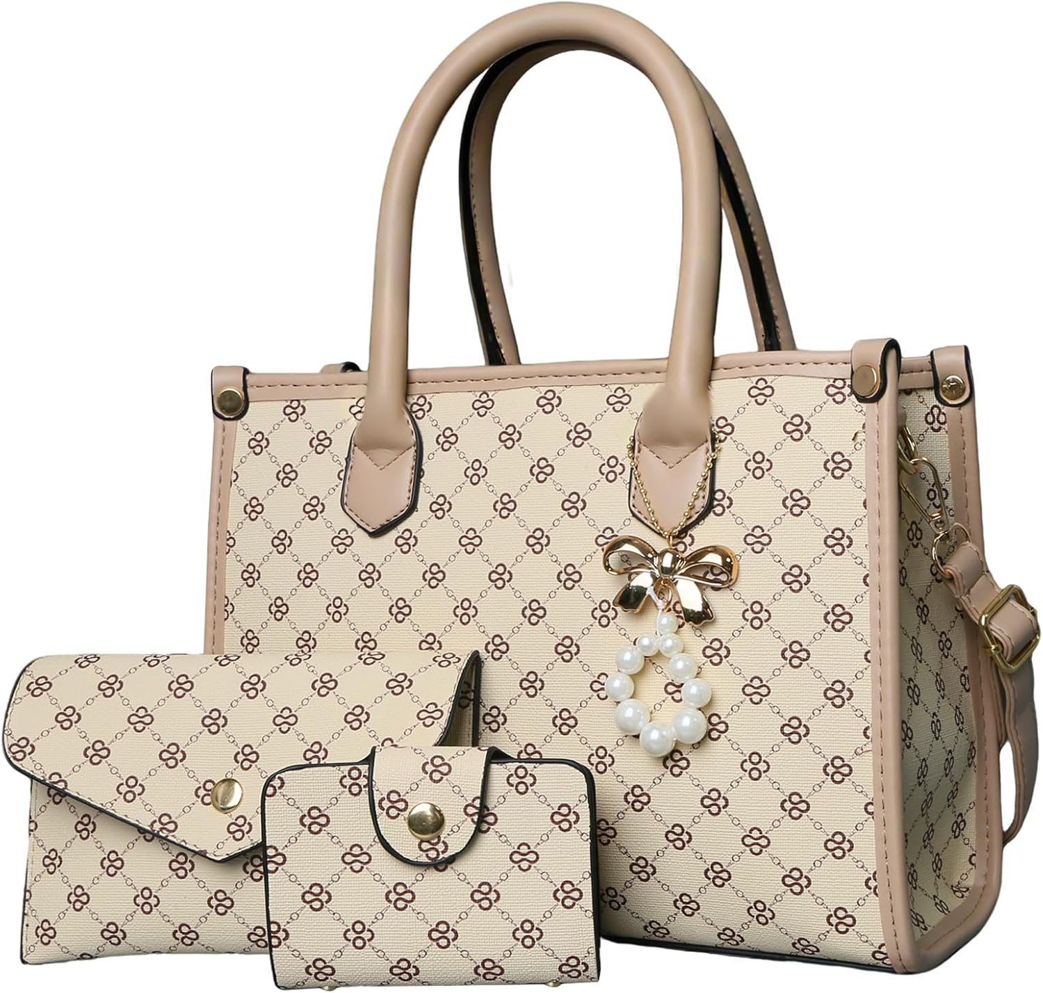 Women’s Handbags Fashion, 3PCS Top Handle Bags for Women, Handbags Tote Shoulder Purse Set PU Leather Satchel Bag