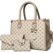Women's Handbags Fashion, 3PCS Top Handle Purses and Wallets Sets for women, Handbags Tote Shoulder PU
