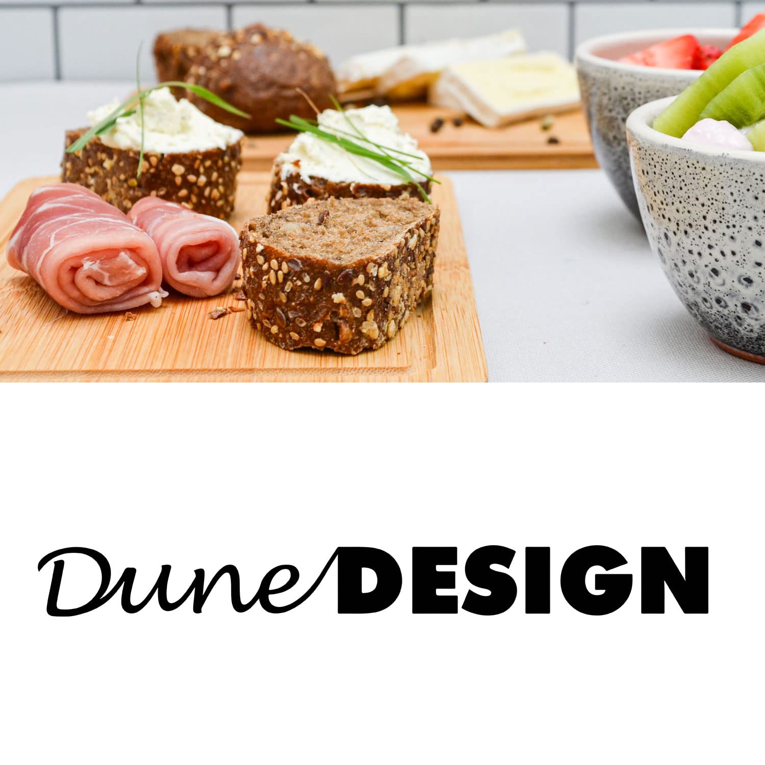 DuneDesign Zestaw 6 szt.: Bambusowa deska śniadaniowa - zestaw desek do krojenia 22 x 15 - drewniane deski do serwowania - zestaw mini desek do krojenia - małe deski do krojenia - drewniana deska do