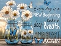 DIYDECORFUN 5D Diamond Art Kits for Adults,Inspirational Daisy Diamond Painting Kits for Beginners, Round Full Drill Gem Painting Adults Paint by Diamonds Dots DIY Crafts Home Wall Decor 12x16IN