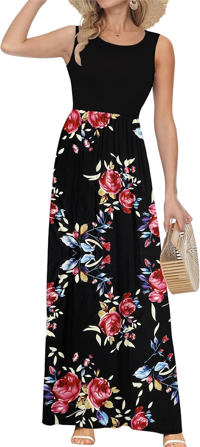 AUSELILY Women's Summer Sleeveless Loose Maxi Dress Casual Long Dresses with Pockets 2026 New - Image 2