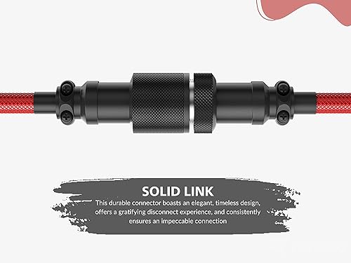 Miniatura 6 de Ranked Cable de teclado en espiral  Cable trenzado de doble manga hecho a mano  USB tipo C a A  Conector aviador de 5 pines para teclado mecánico