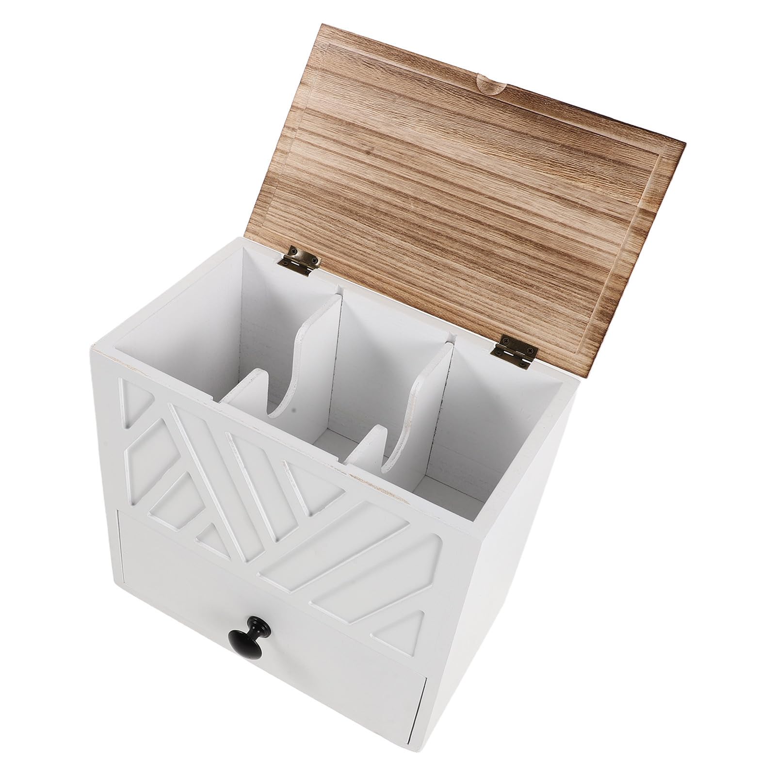 Organizzatore Assorbenti con Cassetto, Doppio Strato in Legno Bianco