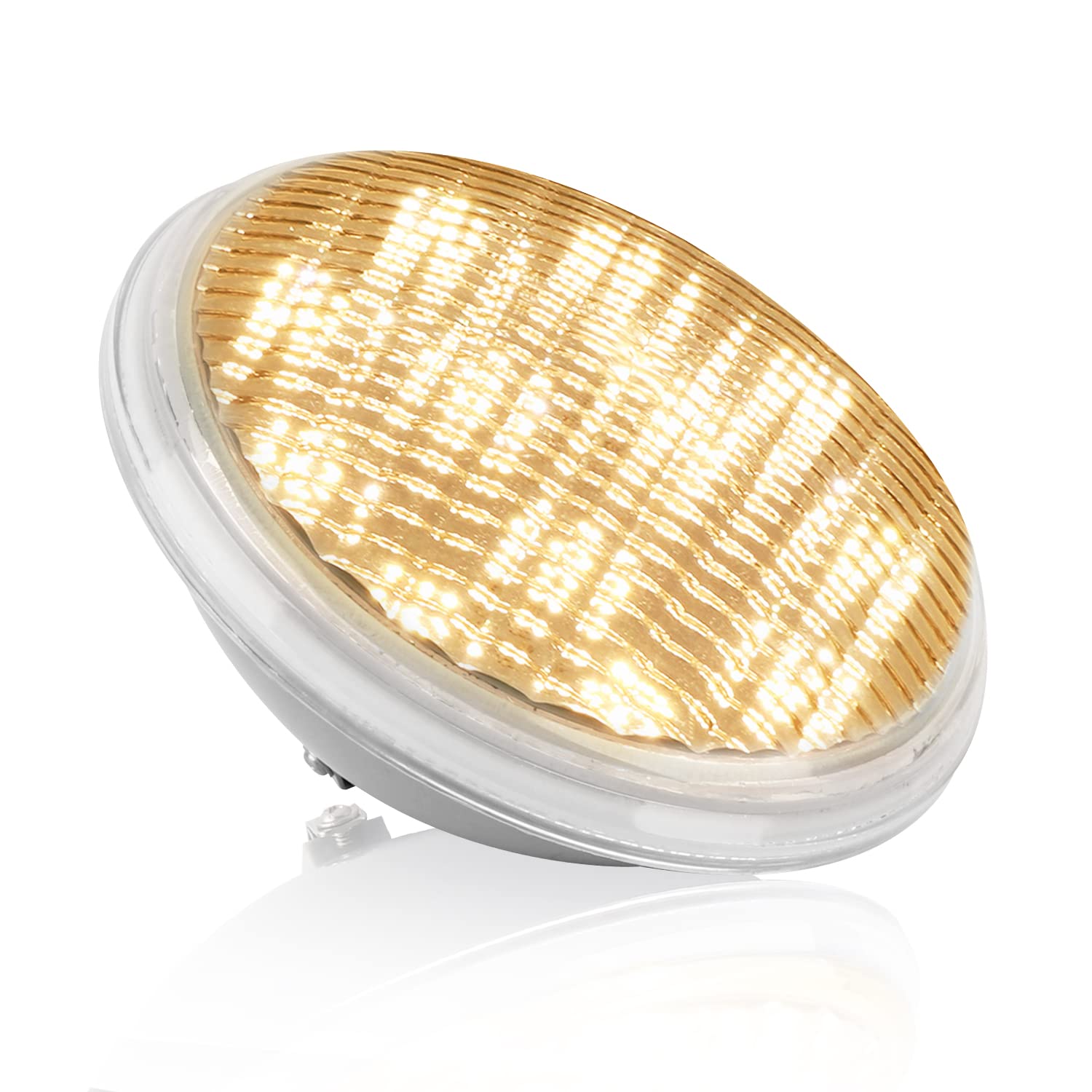 LED iluminación de piscina PAR56, 40W blanco cálido LED luces de piscina IP68 impermeable 12V DC/AC (Blanco Cálido)