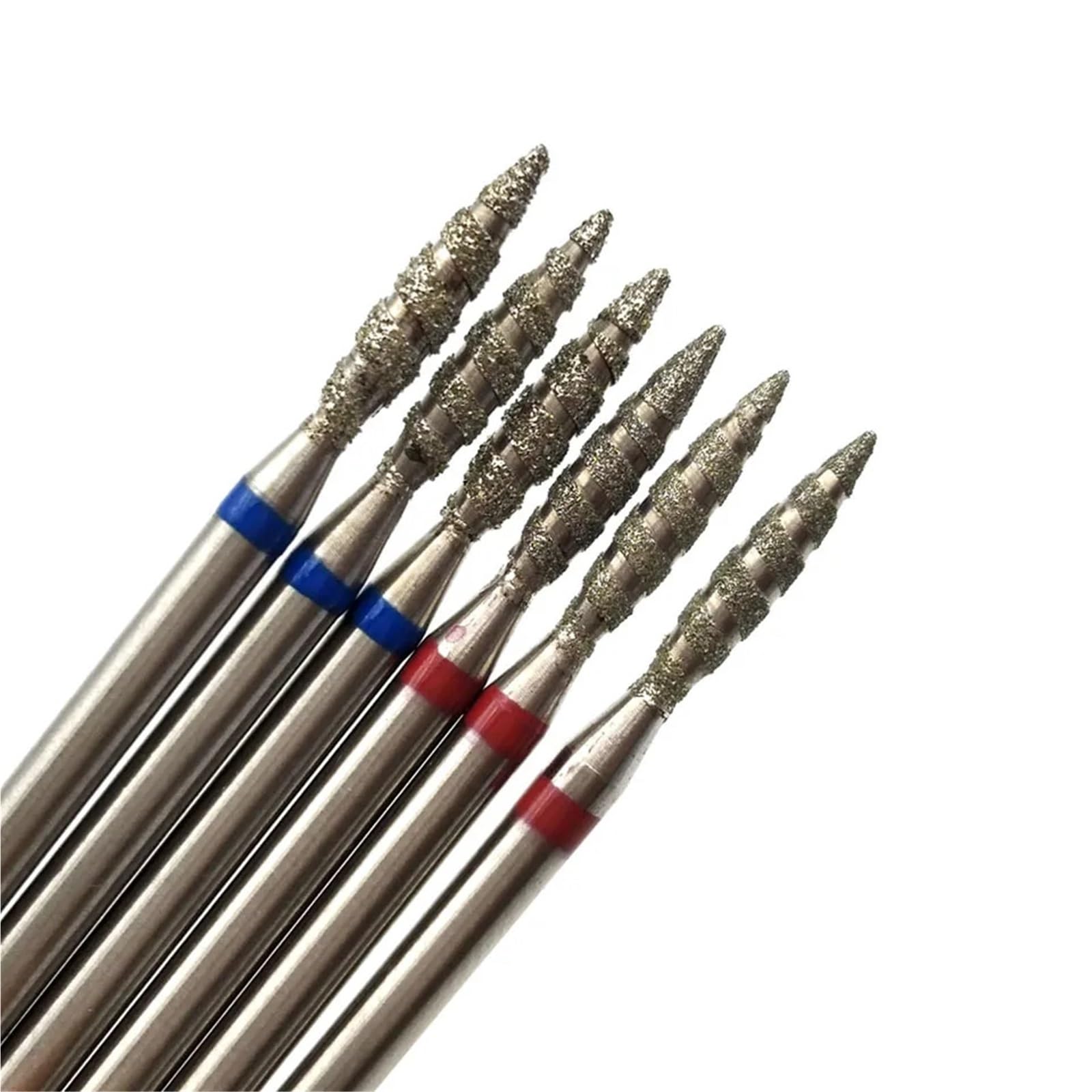 Trapano punte Punte for trapano for unghie, frese diamantate, confezione da 10, for manicure, cuticole, accessori for nail art, strumento in acciaio inossidabile(H0210sd-m(d))