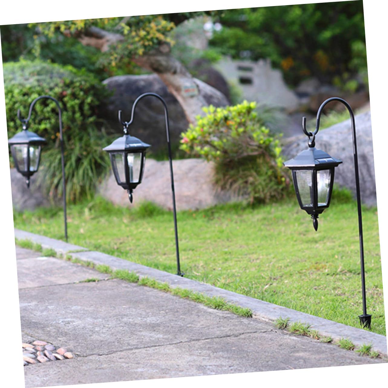 Kisangel 6Pcs Solar Garden Shepherds Hooks for Outdoor Decor Durable Hanging Stake for Flower Pots Bird Feeders Lanterns Easy to Install High