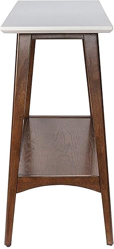 Miniatura 5 de Madison Park - Mesas consola Parker de madera maciza, acabado en dos tonos con estante inferior de almacenamiento moderno de mediados de siglo,