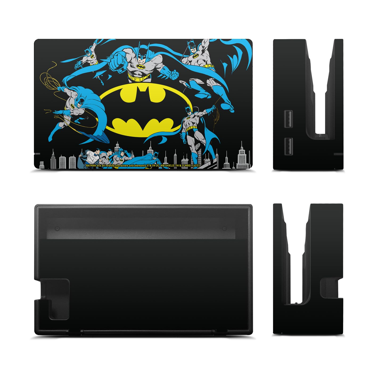 Head Case Designs Sous Licence Officielle Batman DC Comics Classique Logos Et Bandes Dessinées Vinyle Autocollant De Jeu Peau Compatible avec Nintendo Switch Console & Dock & Joy-Con Controller Bundle
