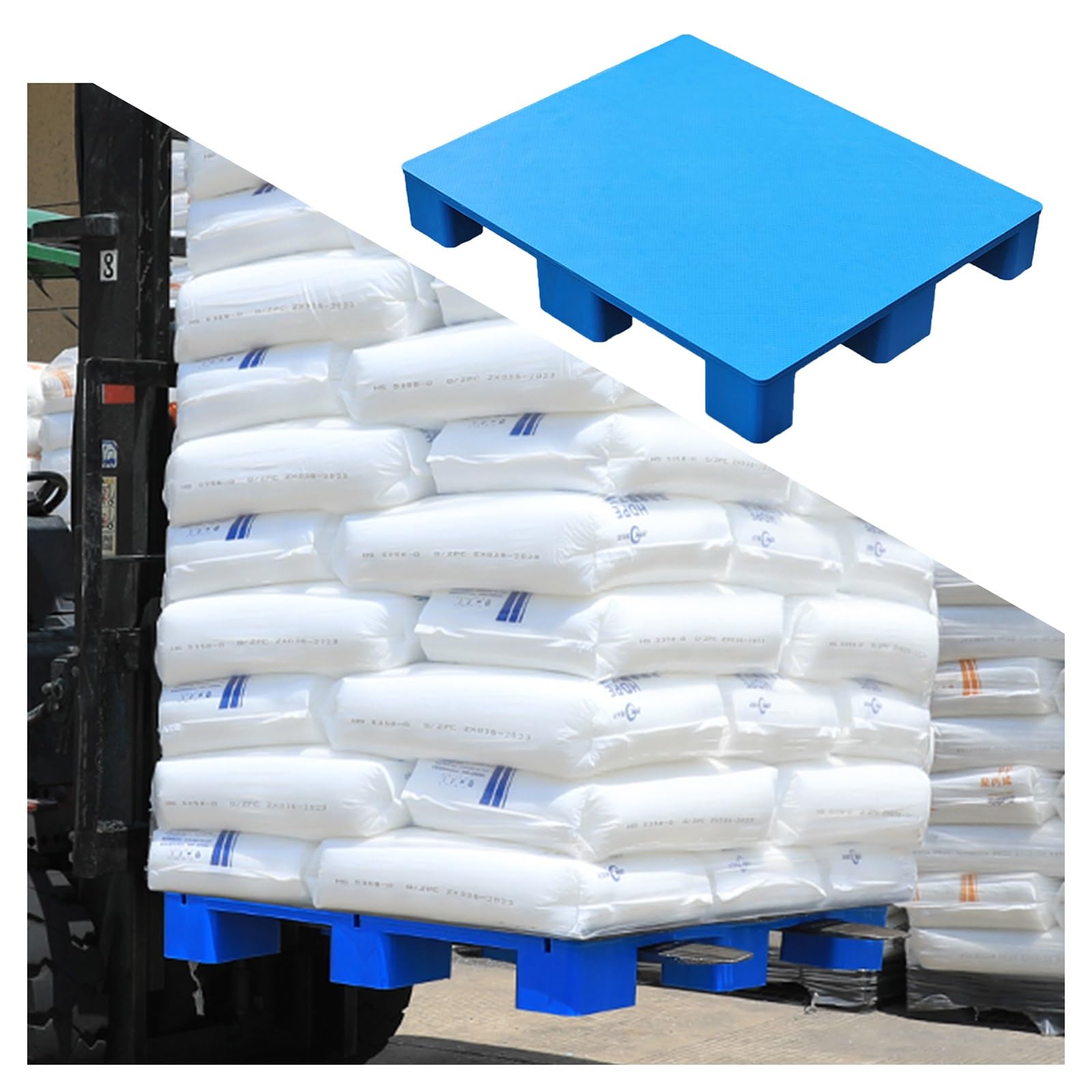 Stackable Plastic Pallet Modular Platforms Flat Shelves for Warehouses Lightweight Floor Pallets Ventilated Storage Grids for Warehouses Garages Factories (80x100x14cm/80x100x5.5
