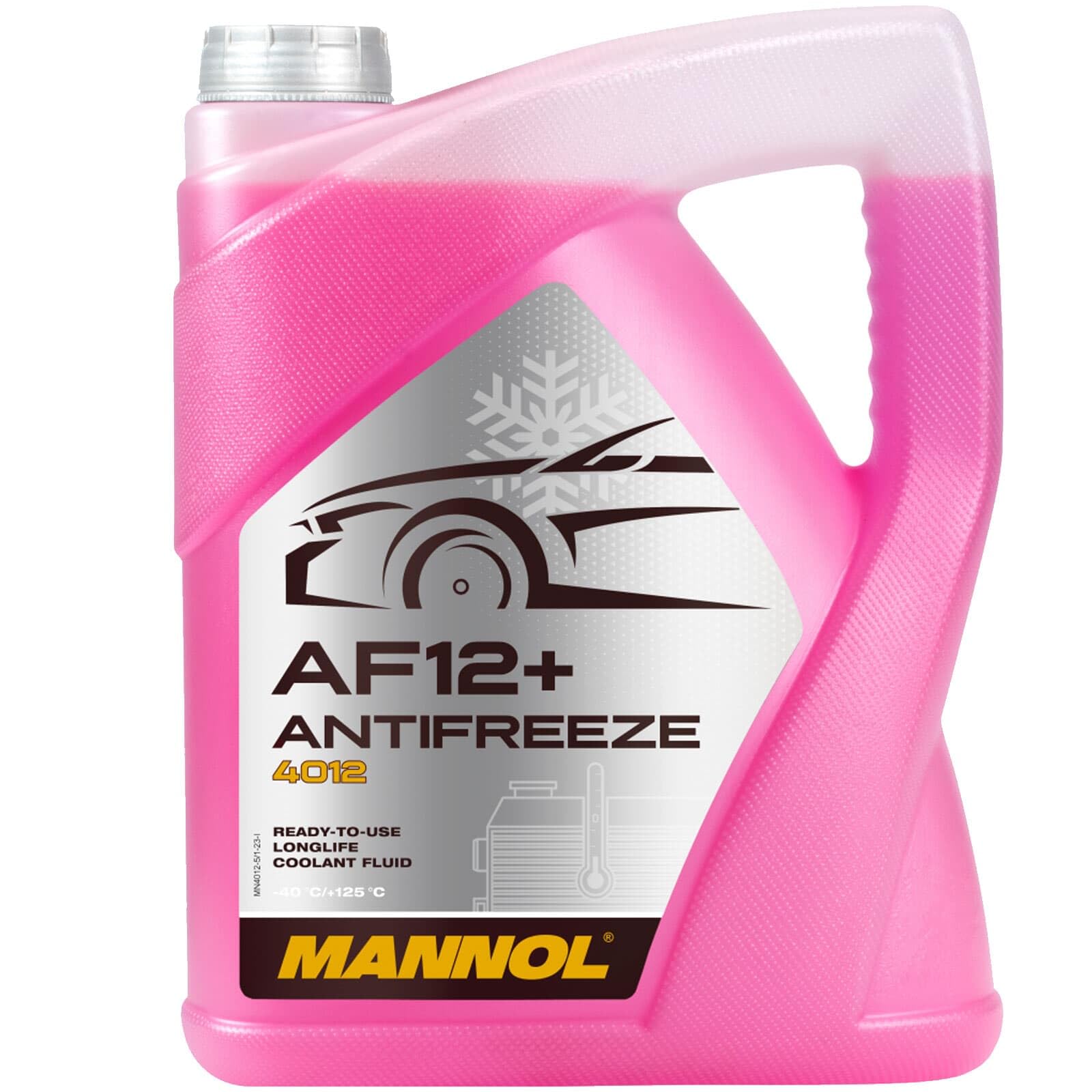 Hausmarke 4x Frostschutz (5 L) | MN4212-5 AF12 Rosa/rot (fertigmischung bis 40°C), Mannol 4012 Antifreeze AF12 (-40) Longlife