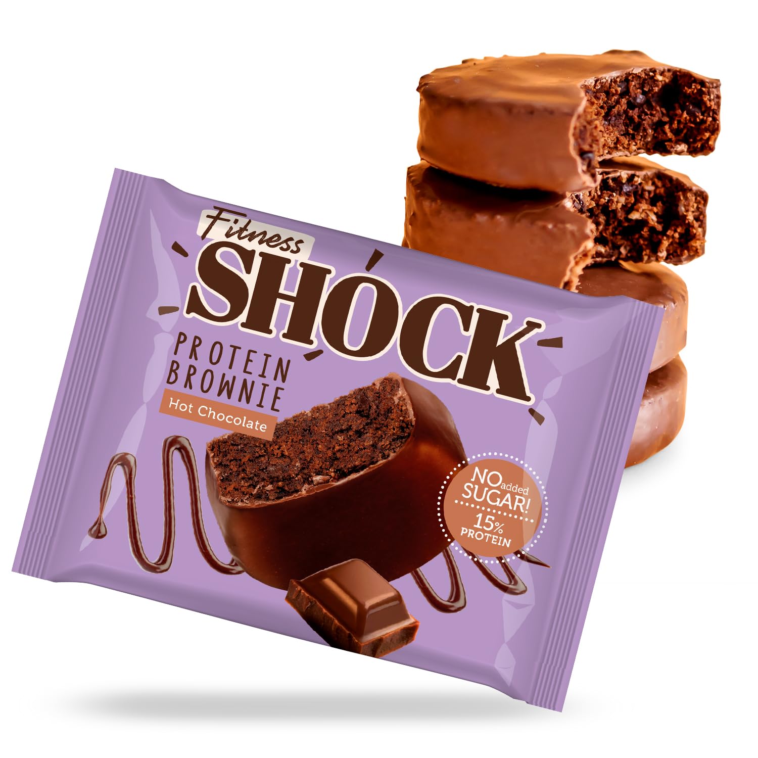 FitnesSHOCK Protein Cookie SchokoBrownie, ohne Zusatz von Zucker, Kekse mit 15 Eiweiß