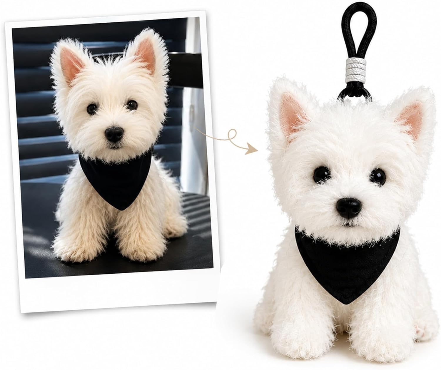 Custom Pet Stuffed Animal Keychain Charms Personalized Cat Plush from Photo