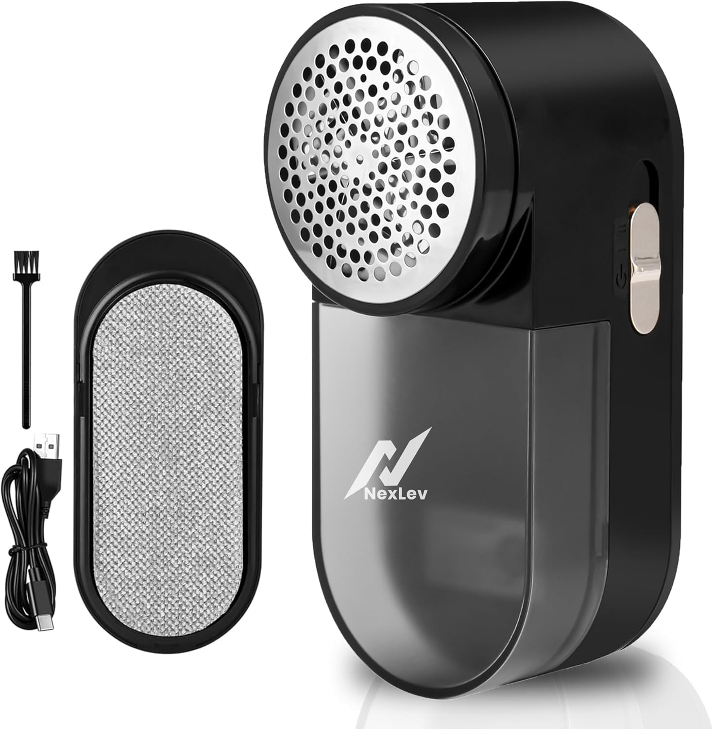 NexLev Rechargeable Lint Remover | for Woollen Sweaters Pill, Rue & Burr Remover | 60min Use Time | Type C |Defuzzer | Lint Brush for Coat | 2 Modes | SS Blade | Safety Lock | LR-01