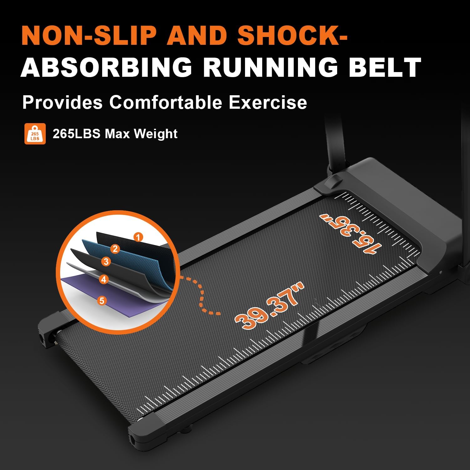 Compact Folding Treadmill with Incline for Home Workouts – Electric Walking Machine with 15 Adjustable Programs, 265 LB Capacity & MP3 Connectivity