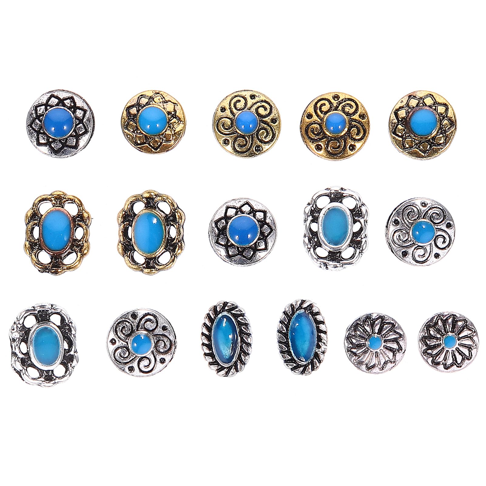 WOFASHPURET 2 Sets Retro Nail Charms Nail Art Jewels Gold Charms Pearls Rhinestone