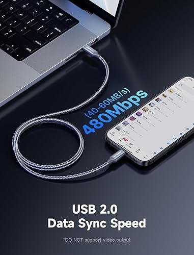 Miniatura 75 de Cable de carga rápida USB C a USB C de 60 W, JSAUX USB tipo C, cable de carga compatible con Samsung Galaxy S20 S20+ S20 Ultra Note 10 Plus A80