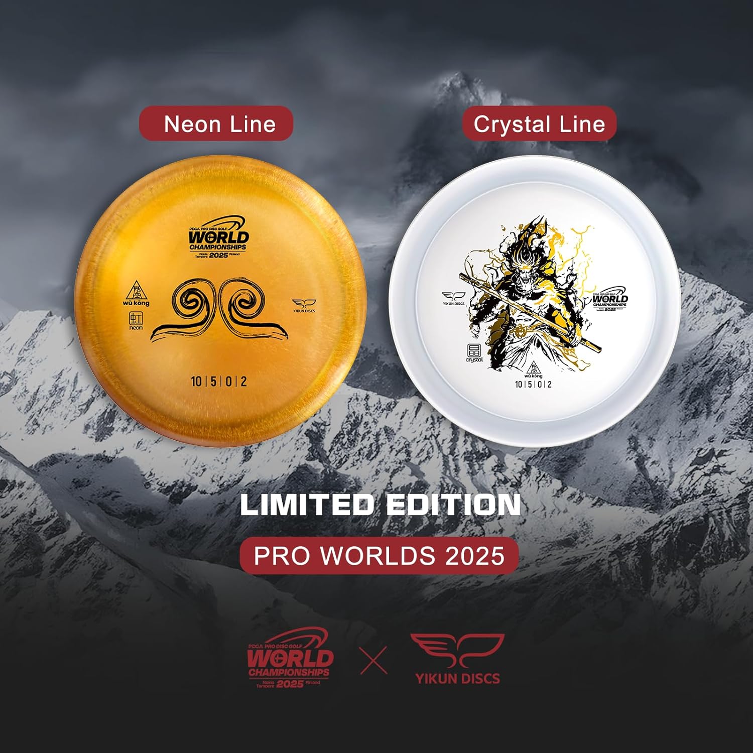 Yikun Disc Golf| Pro Worlds 2025 Limited Edition | Fairway-Distance Hybrid Disc | Max 100m+ Flights for All Skill Levels | Late-Turn Glide & Reliable Fade | PDGA Approved 170-176g