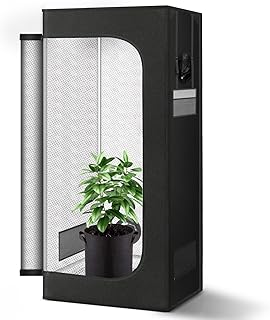 Growzelt 60x60x180cm Professionelles Indoor Grow Tent aus 600D Oxford-Stoff,Innenauskleidung und Externer Werkzeugtasche für Hydrokultur und Pflanzenzucht