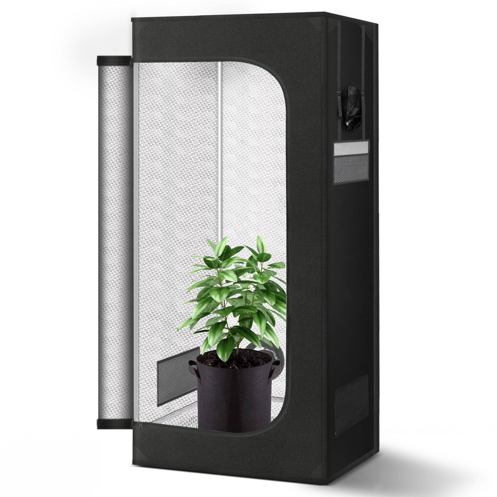 Grow Tent, 60x60x180, 600D Oxford Fabric, Reflective Interior, Heavy Duty Zipper System, Hydroponic Grow Tent, Ideal for Indoor Grow Tents : 