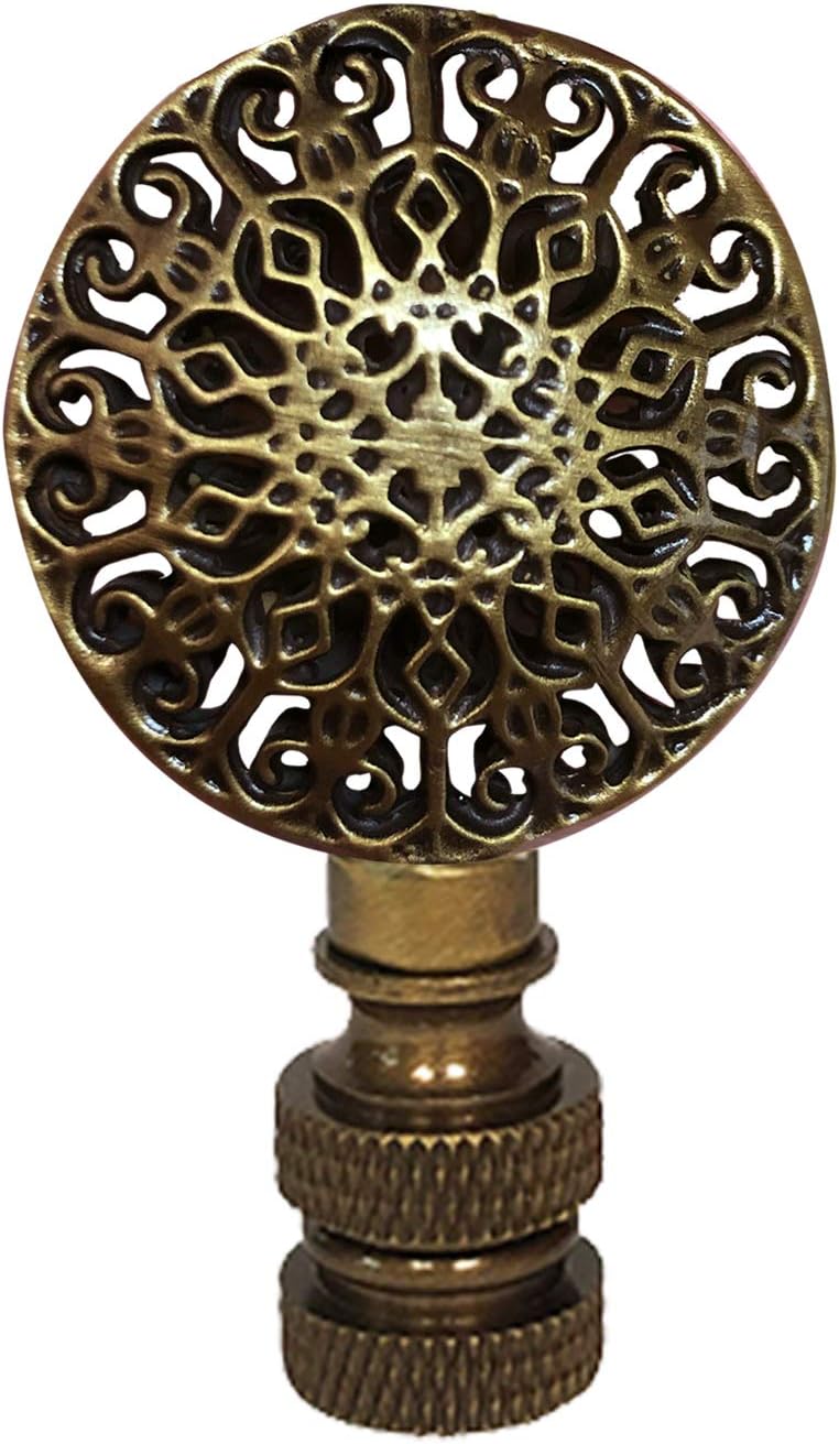Royal Designs, Inc. Decorative Abstract Pattern Lamp Finial, F-5095-AB-1, Antique Brass