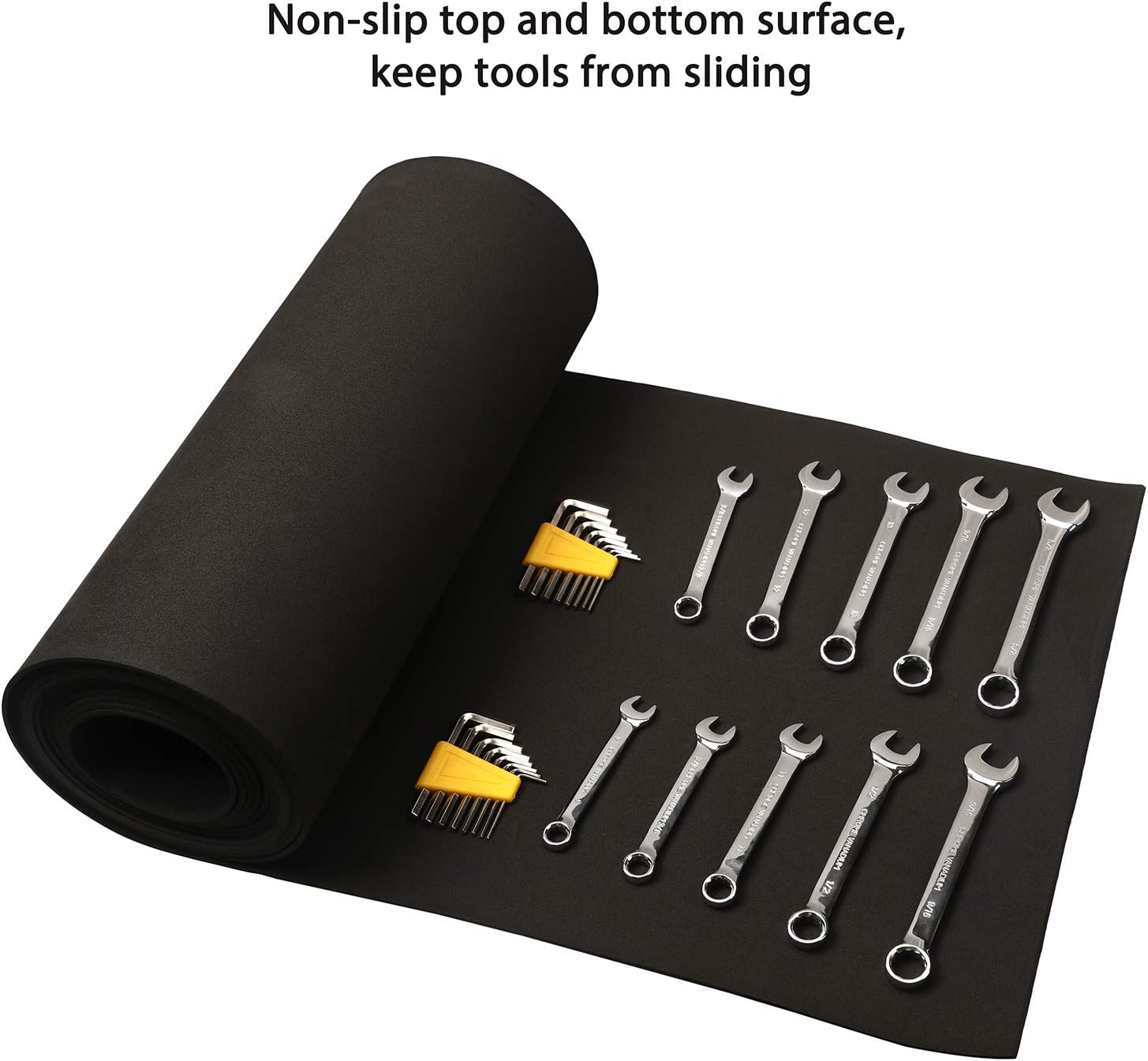 CASOMAN Professional Tool Box Liner and Drawer Liner - 16 inch(Wide) x 16 feet (Long), Non-Slip, Black