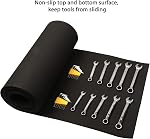 CASOMAN Professional Tool Box Liner and Drawer Liner - 16 inch(Wide) x 16 feet (Long), Non-Slip, Black