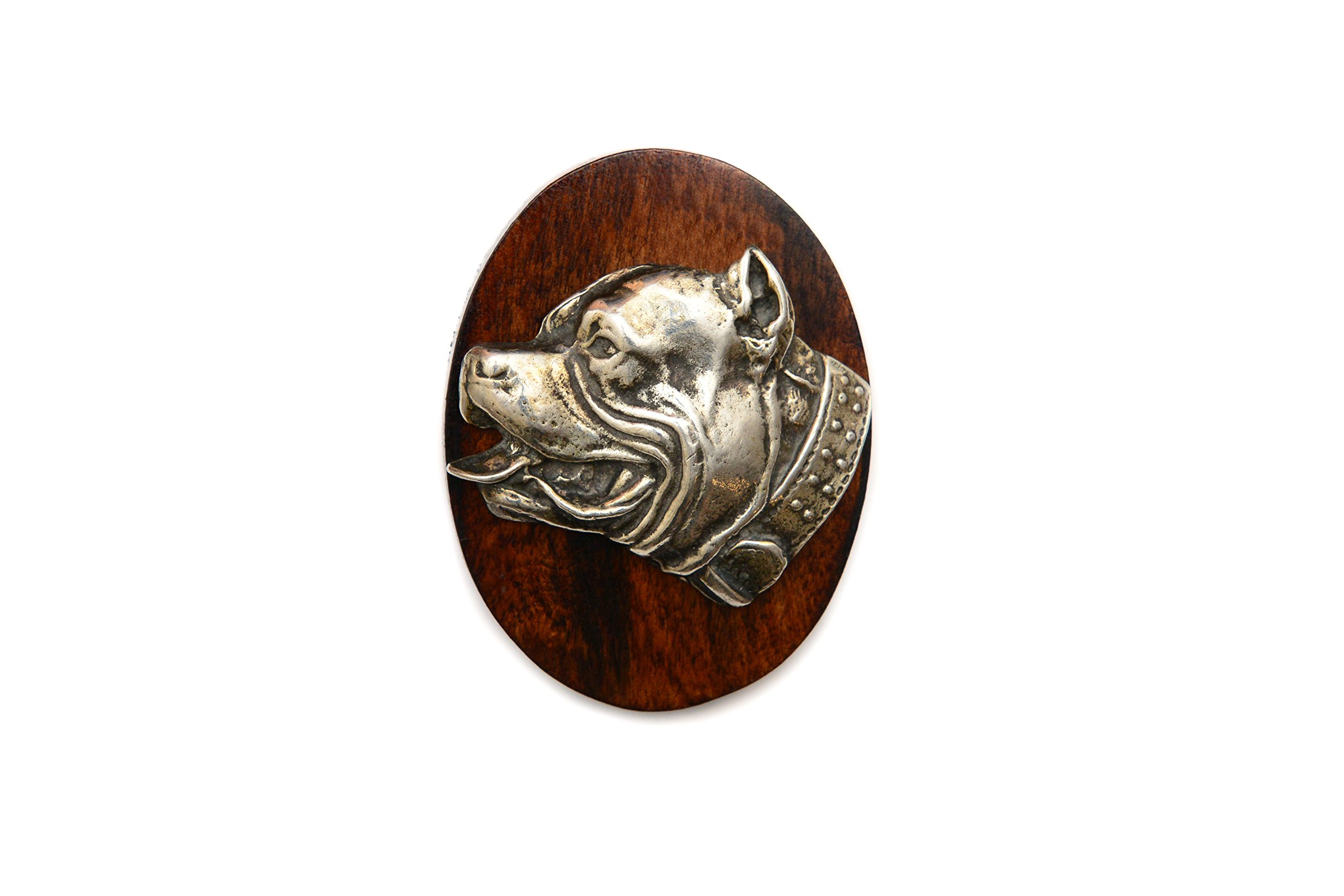 Art-Dog Dog Show Ring Clip Number Holder - Brooch with Clip Dog Show Exhibit Number Holder - Handmade Dog Show Accessory – Dog Tag Clip 7x5cm – Pit Bull — image 1