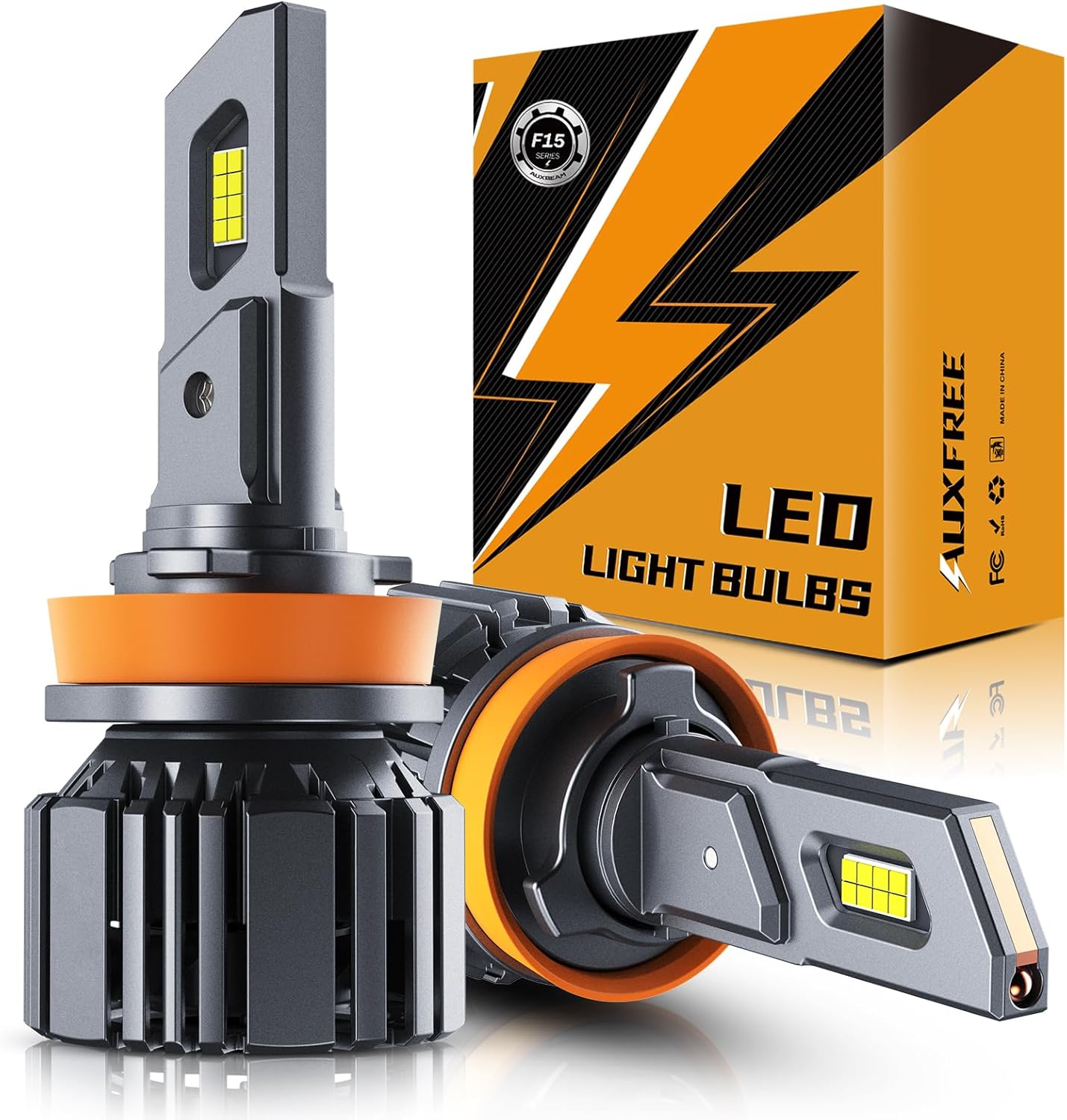 Auxbeam H11 H8 H9 Fog Light, F15 Series 20000LM H11 Powersport Light for Off-Road Use or Fog Light-2 Pack