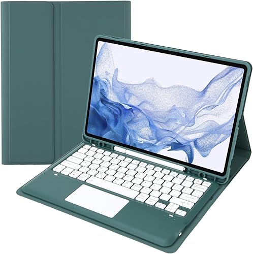 AnMengXinLing Funda de teclado para Galaxy Tab S9 FE 5G de 10.9 pulgadasGalaxy Tab S9 de 11 pulgadas 2023, teclado táctil desmontable con cubierta