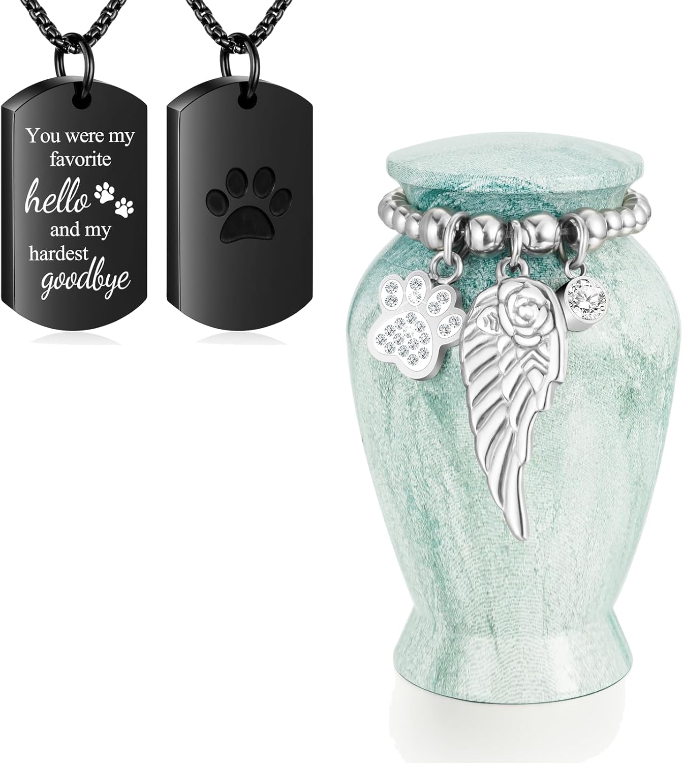 abooxiu Cremation Jewelry for Ashes Small Urn for Dog Cat Pet Ashes