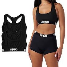 PSD Underwear Womens Sports Bra - Soft Modal Basics, Support Sports Bras for Women, Racerback, Womens Loungewear Bras