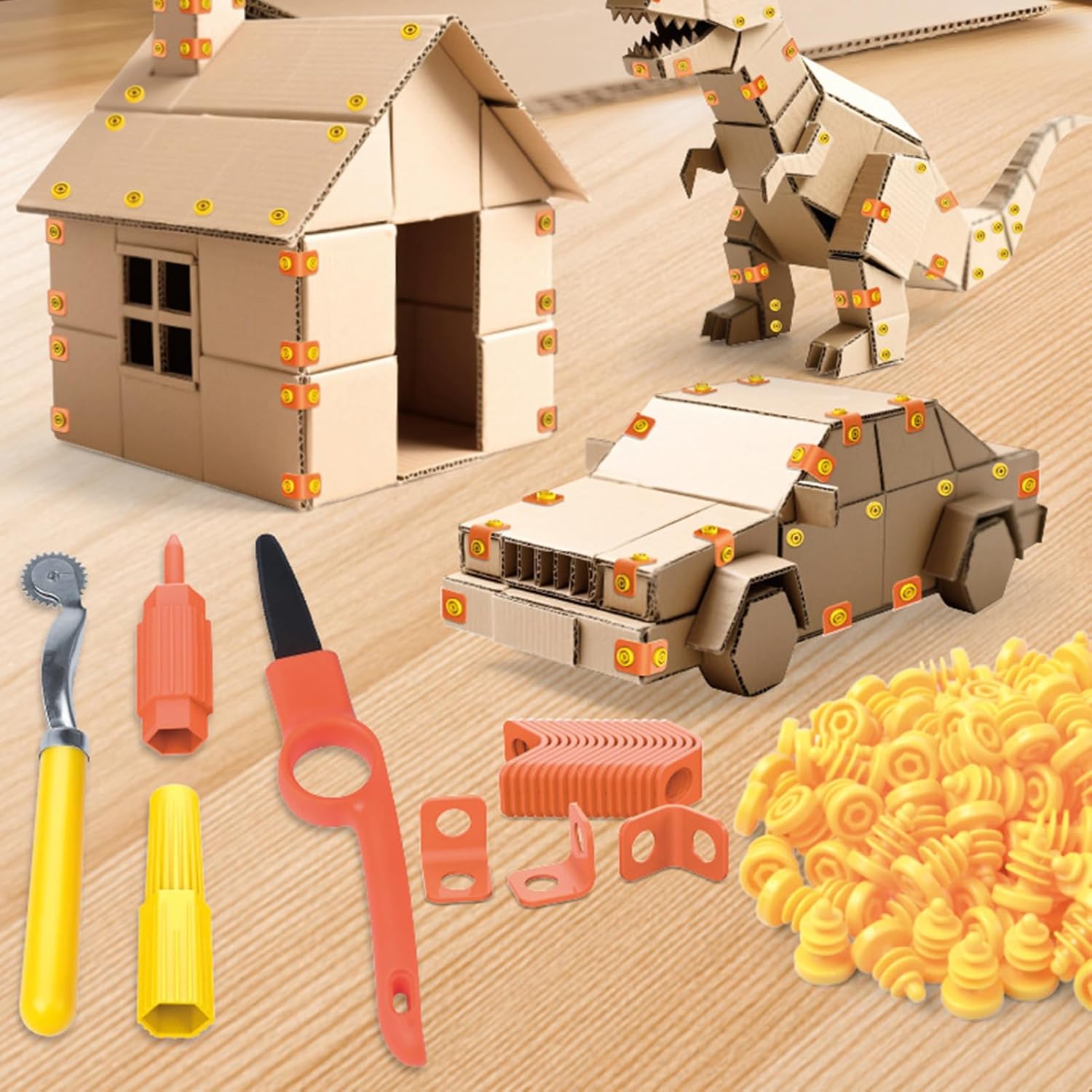 Cardboard Cutter Kids - Educational Roller Feature, Kids Cardboard Cutting Tools Detail, School Fort Castle Car Workshop Accessory, Crafts Making Gadget, Shop Classroom DIY Project