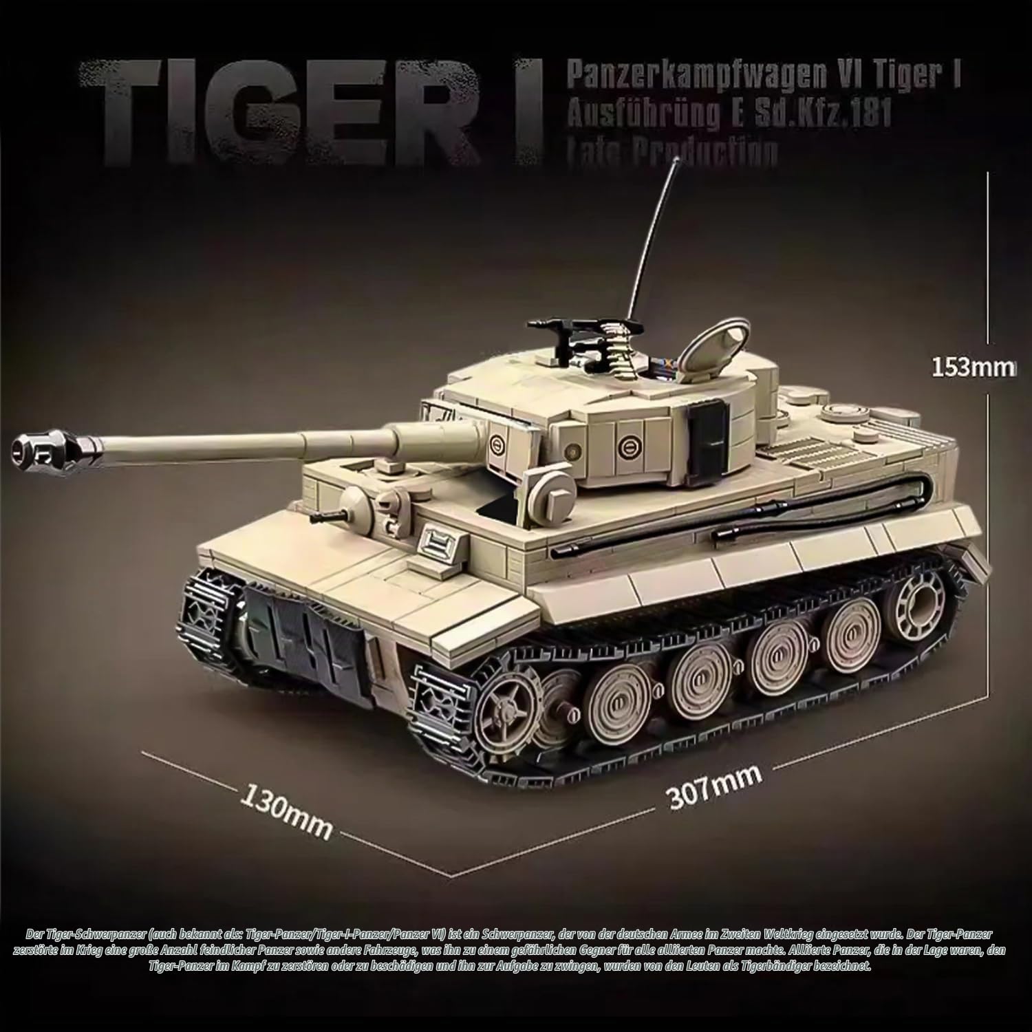 Minxtech Technik Military Panzer Bausteine, 1361 Teile Militär Deutscher Panzer Konstruktionsspielzeug, WW2 Armee Klemmbausteine Tank Modellbausatz, Geschenk für Teenager und Erwachsene Technical