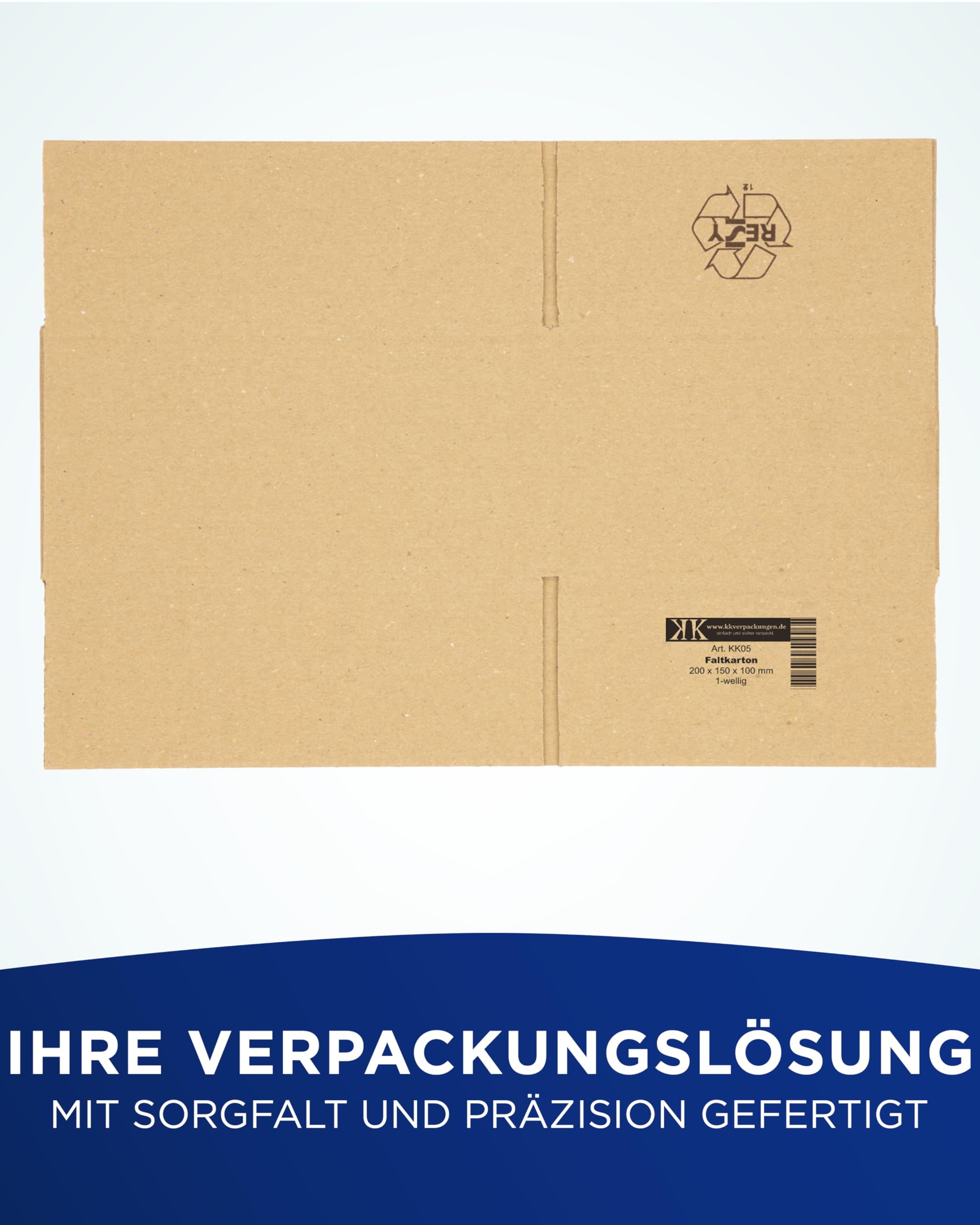 KK Verpackungen Versandkartons 200 x 150 x 100 mm Braun 1-wellig (Außenmaß 205 x 155 x 110 mm) | 600 Stück, Faltkartons Kartons für Versand als DHL Päckchen M Hermes Päckchen DPD GLS Paketklasse XS