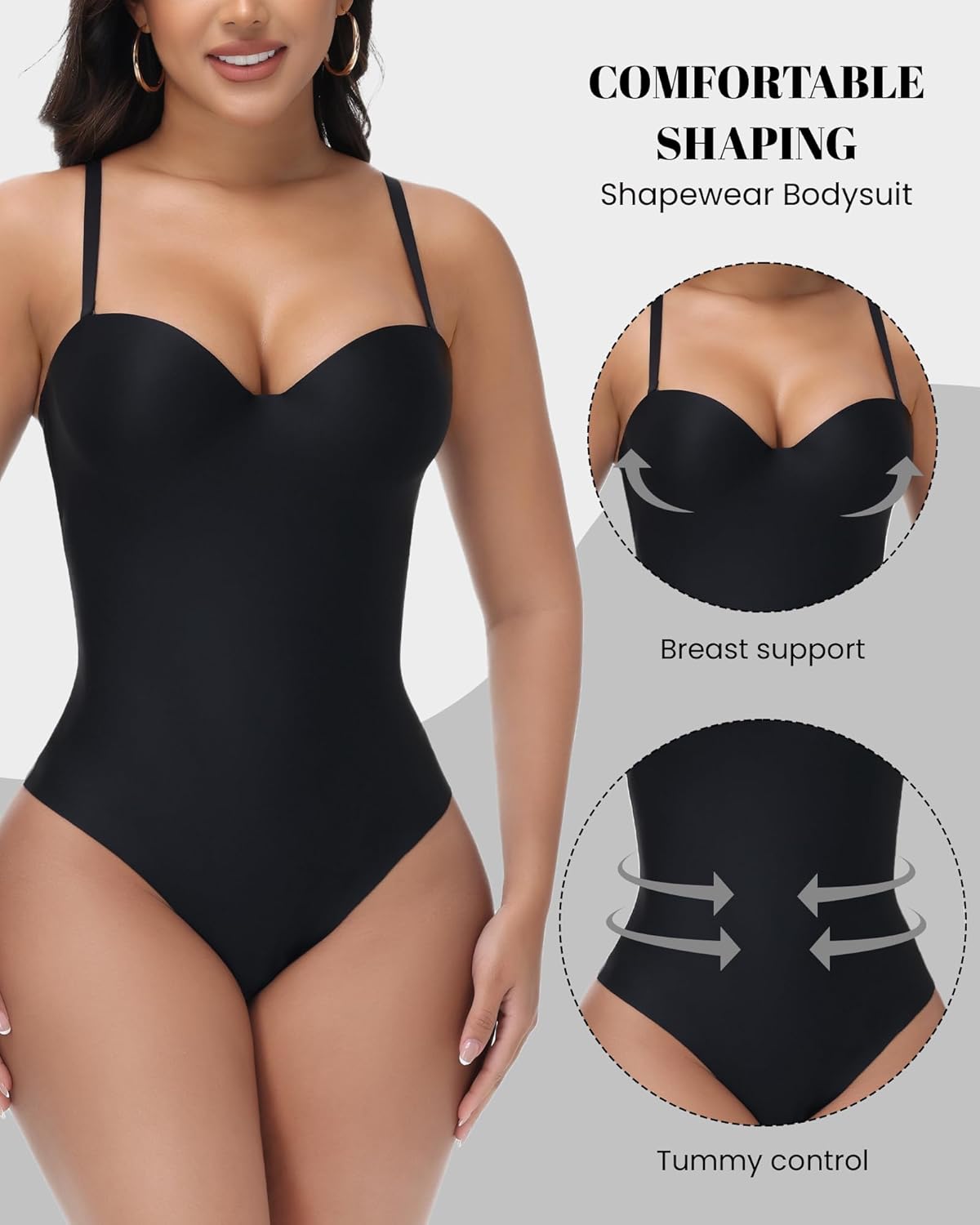 Thong Shapewear Bodysuit for Women Faja Body Shaper Seamless Tummy Control Body Suit with Built In Bra - Image 5